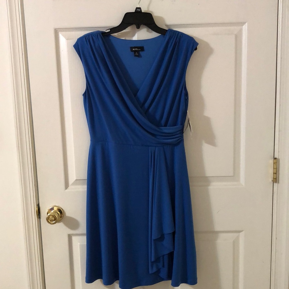Alyx Blue sleeveless dress. NWT. Petite L